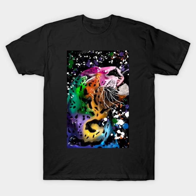 Colourful Leopard T-Shirt by Quirkypieces